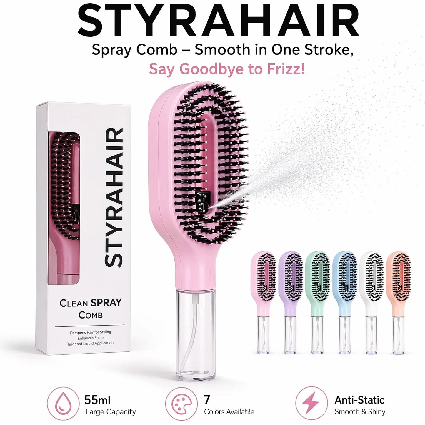 2-in-1 Spray Hairbrush Magic