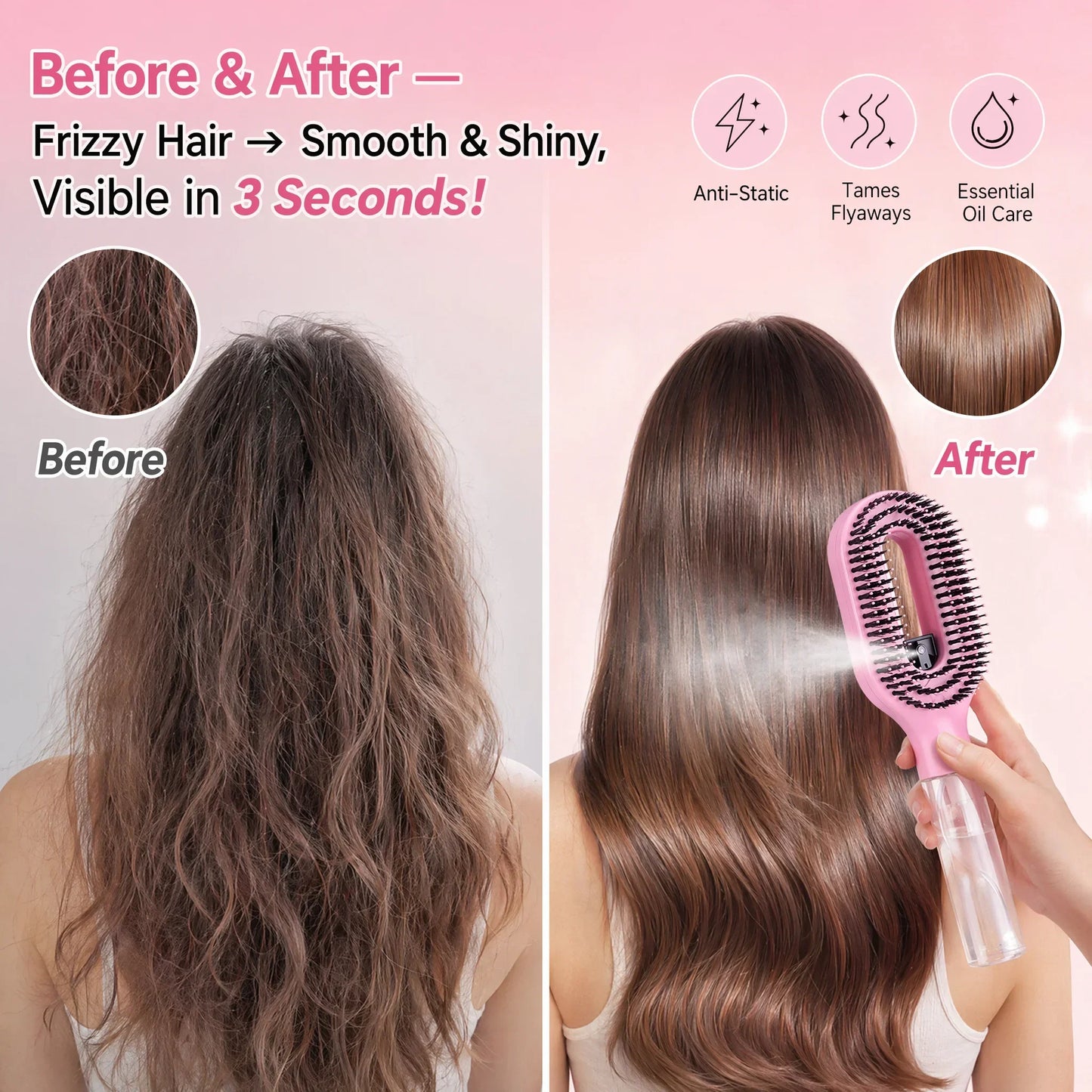 2-in-1 Spray Hairbrush Magic